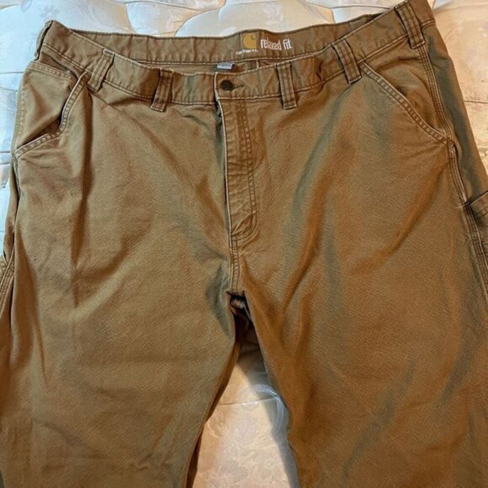 Carhartt Mens Canvas Pants Size 46x30 Rugged Heavyweight W46 L30 See Pics! Read!
